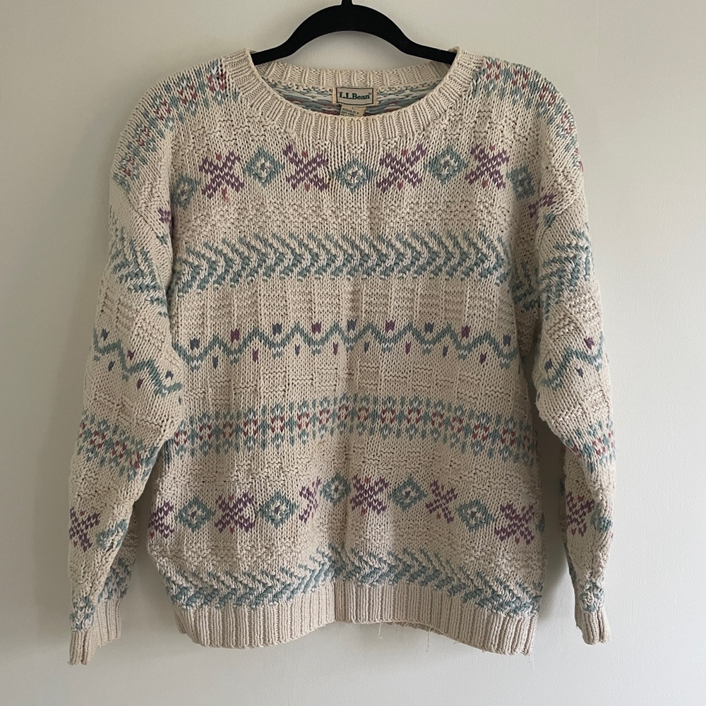 LL bean cotton sweater L